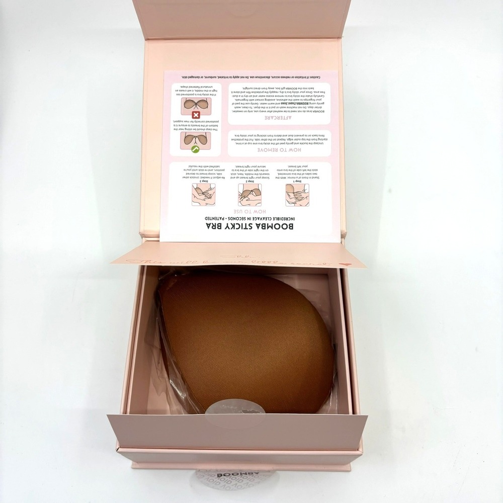 BOOMBA Sticky Bra Caramel Size B Strapless Adhesive Silicone NEW open box